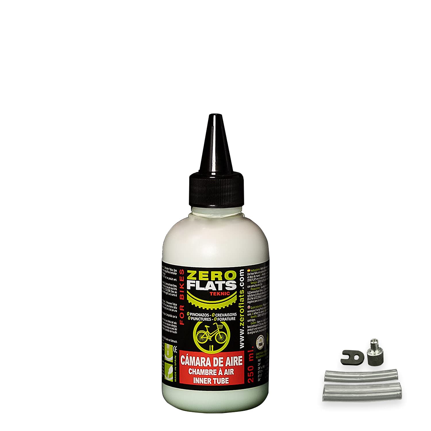 zeroflats Liquid Sealant Zero Flats Teknik Camara 250 ml Bike Accessories, Adults Unisex, Multicoloured (Multicoloured), One Size