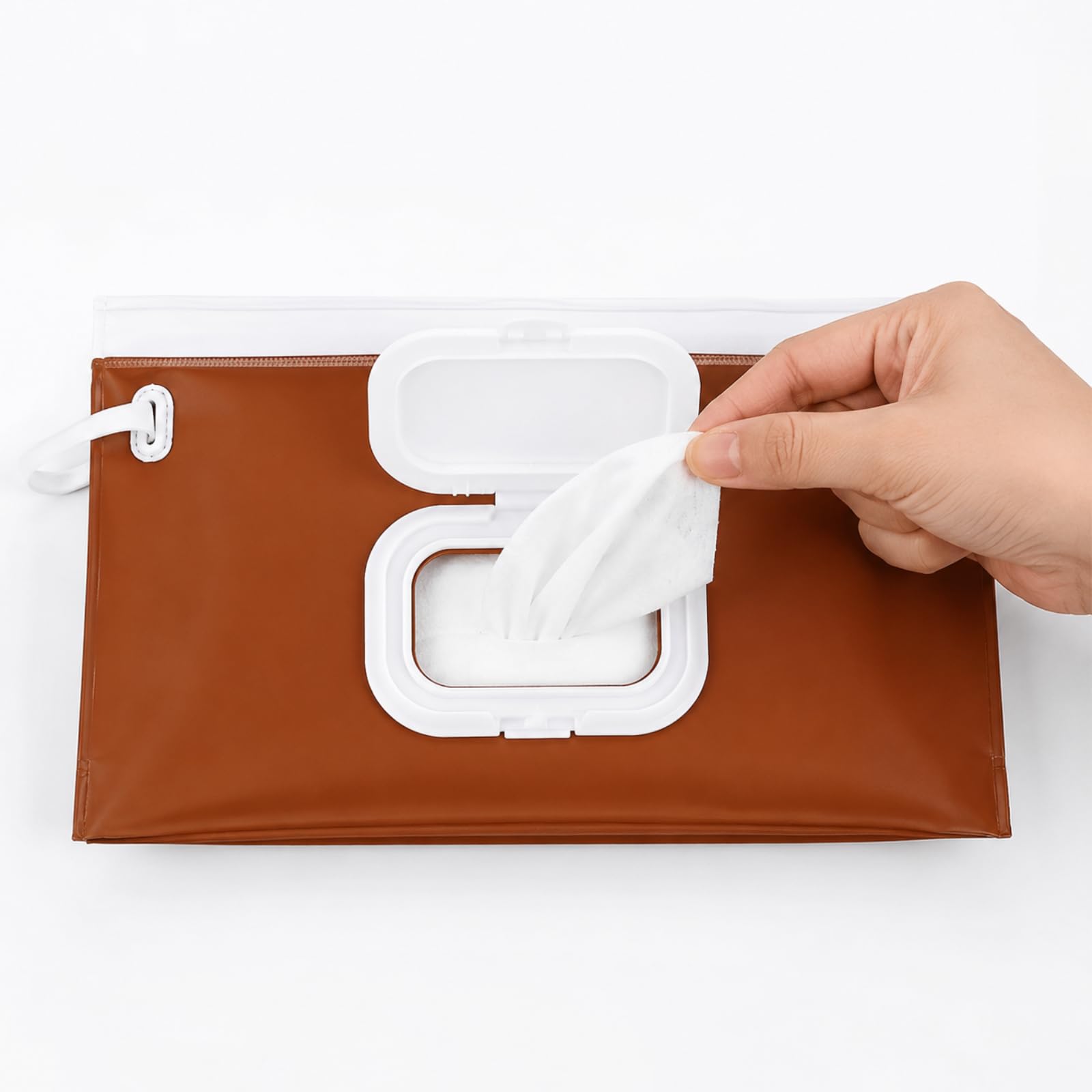 Facial Tissue Pouch | 60pcs capacity| Soft and Highly Absorbent | Baby Wipes Storage Pouch | Flip-up Zip-Lock Wet Wipes Dispenser Travel Storage – 1pc (Multicolour)-image-2
