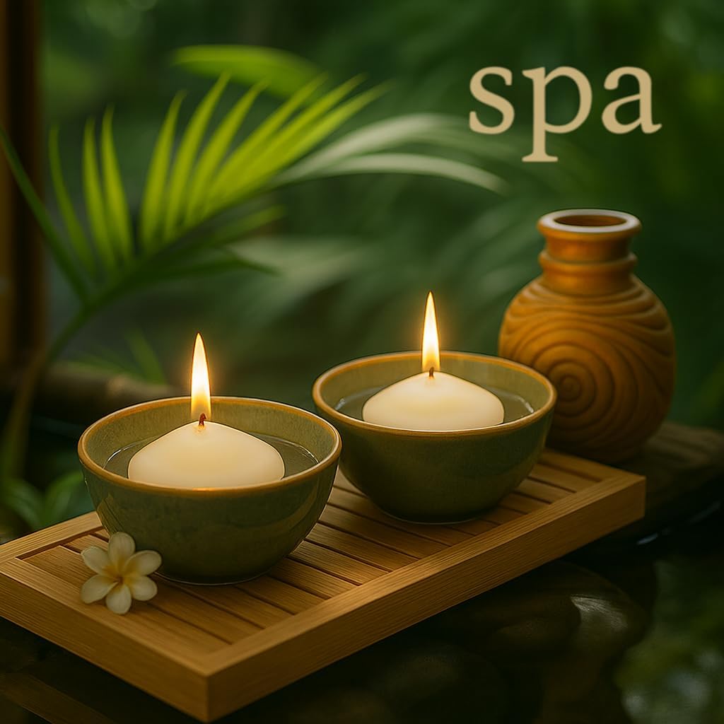 CW Studio 48 Pack 3 Inch White Unscented Floating Candles – Long 6 Hour Burn, Smokeless – Premium Paraffin Wax – Perfect for Weddings, Parties, Spa, Centerpieces, Special Occasions & Home Décor