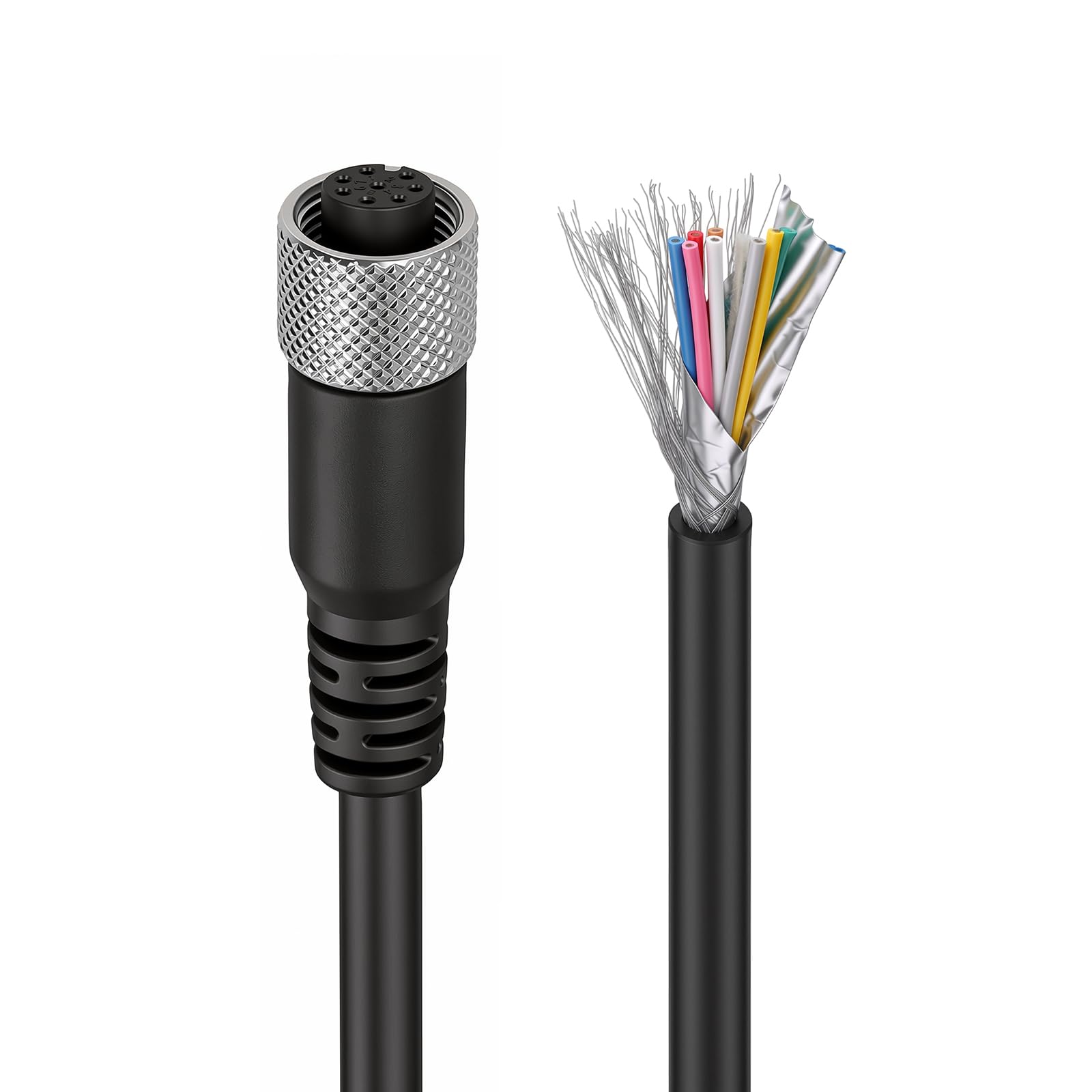 ZBLZGP M12 A-Code 8 Pin Aviation Sensor Male Female Electrical IP67 Waterproof Cable (Straight 8pin Female, 40M/131.2FT)