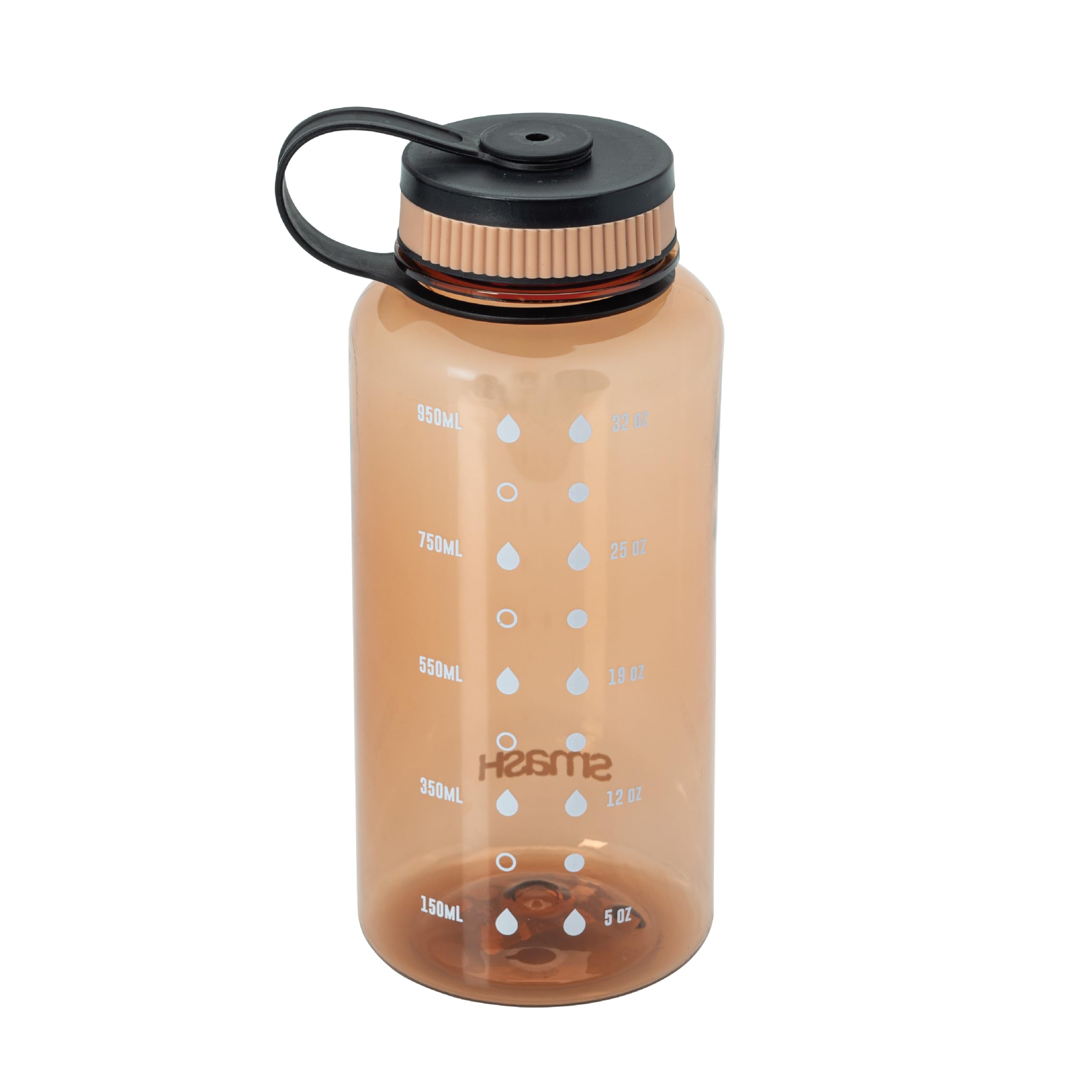 Smash 1 Litre Screw Cap Wide Mouth Water Bottle with Water Markings, Toffee