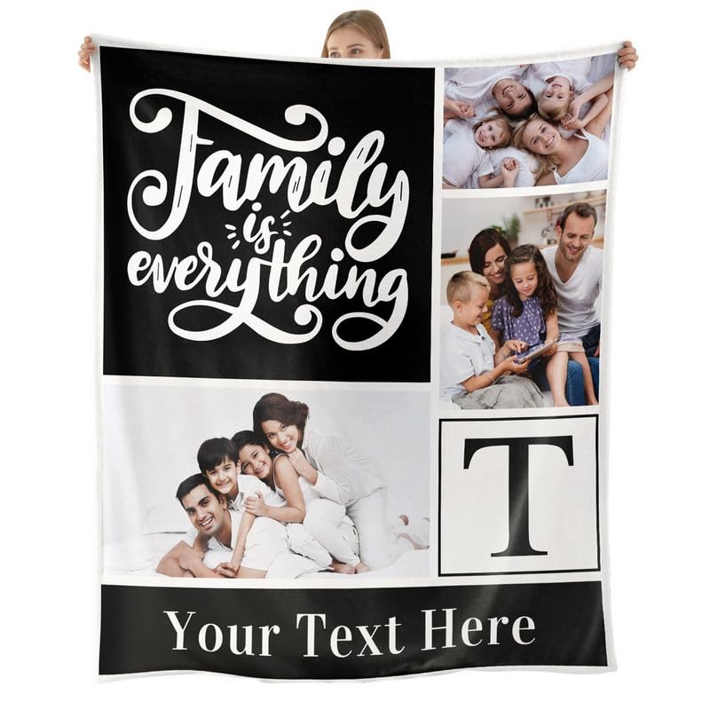 Personalised Blanket,Custom Blanket with Photos Customized Flannel Throw Blanket for Adults Kids,Personalised Gifts for Mum,Dad,Boyfriend,Girlfriend,Best Friends(3Photos-76x100cm) — image 1