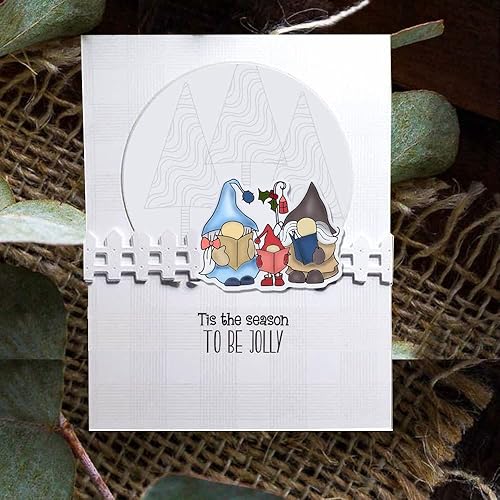 Miniatura 7 de Lámpara de calle de gnomo de Navidad, sellos transparentes con patrón de campanilla de luna de copo de nieve, sellos transparentes para decoración