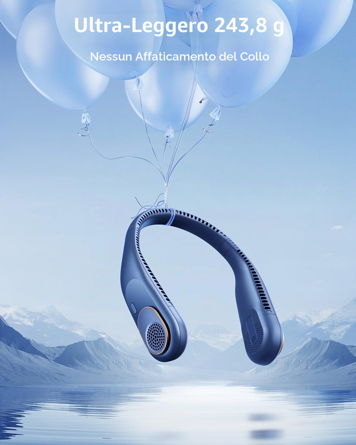 SWEETFULL Ventilatore portatile da collo: ventilatore personale senza lama da 5200 mAh | 4 velocità, durata massima 20 ore, nessuna torsione dei capelli, ventilatore da viaggio silenzioso da indossare