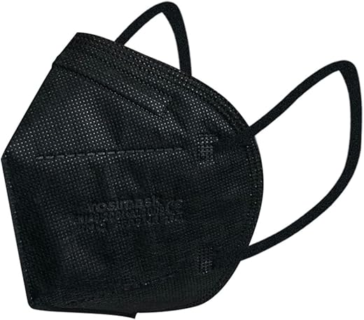 Mascarillas FFP2 Certificada/Homologada CE, Pack 100/50 Unidades, Talla para Adulto, 5 Capas, Eficacia Filtración > 94% (Negro)