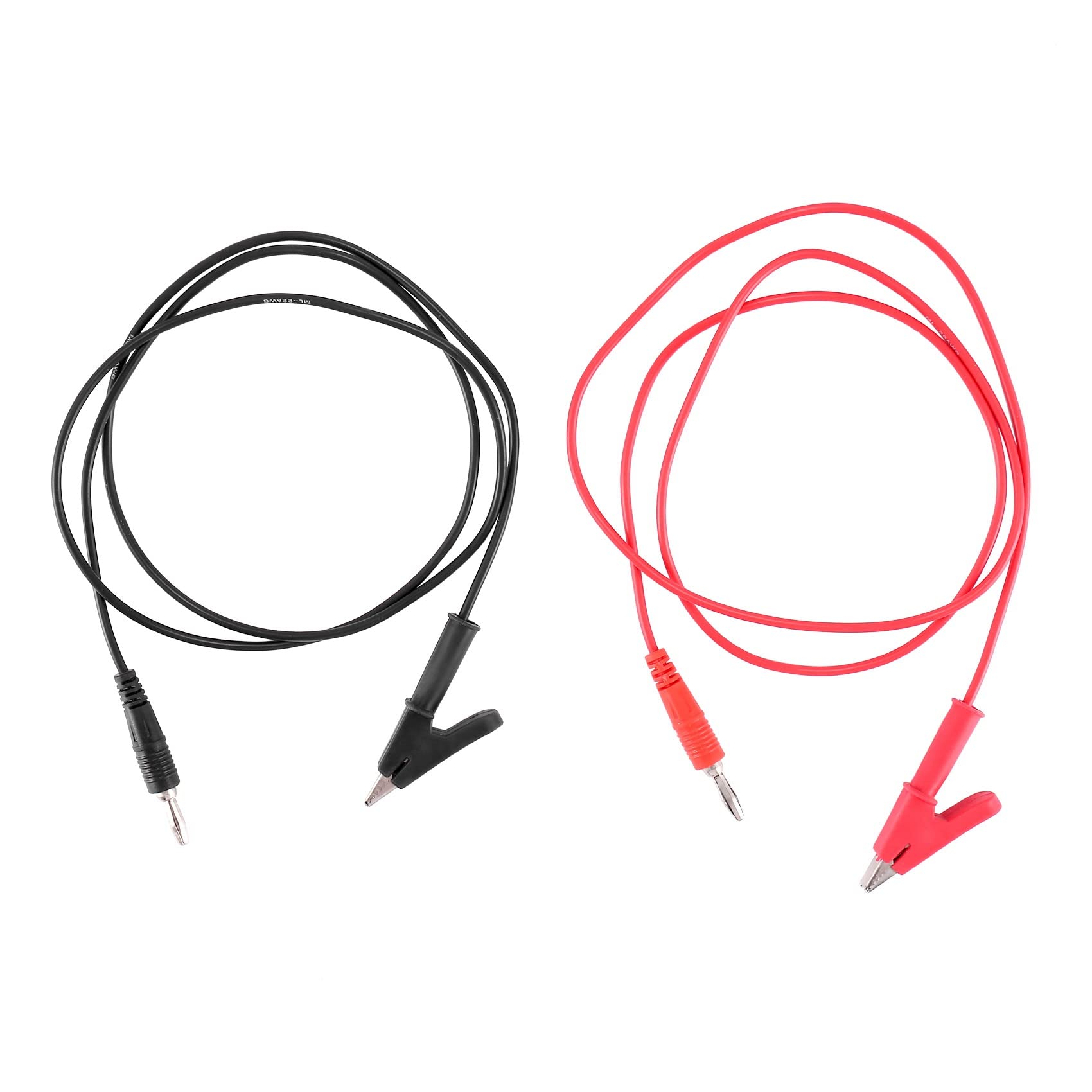 Littimoon 1M Long Alligator Clip to Banana Plug Test Cable Pair for Multimeter