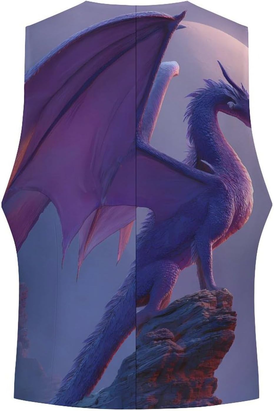 Fantasy Purple Dragon Men's Suit Vest Formal Vests Casual Dress Fit Waistcoat Casual Tuxedo for Business