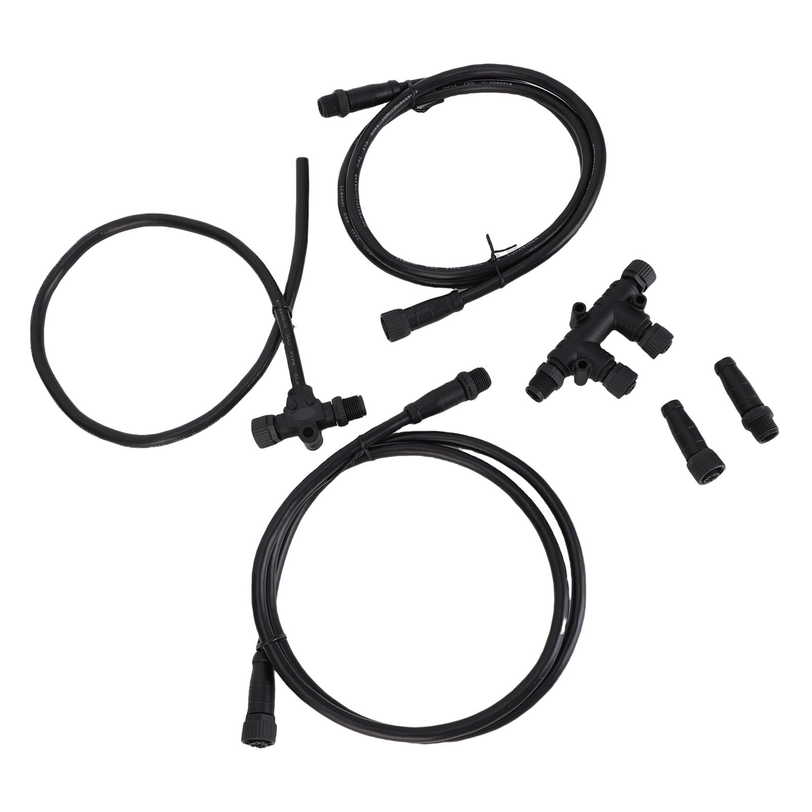 Acouto Kit de Démarrage NMEA 2000 Câbles de Base de qualité Marine Câbles de Dérivation Tés Terminateurs Connecteur T 5 Broches 2K Remplacement pour Adaptateur T 1 Ca Kit de Démarrage NMEA 2000