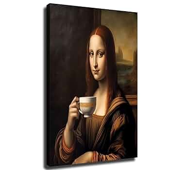 Amazon.com: Funny Da Vinci's Mona Lisa Drinking Coffee