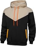 Velinsak Hoodies pour hommes Bloc de couleur Hoodie Pullover manches longues Chandail à capuche avec poche