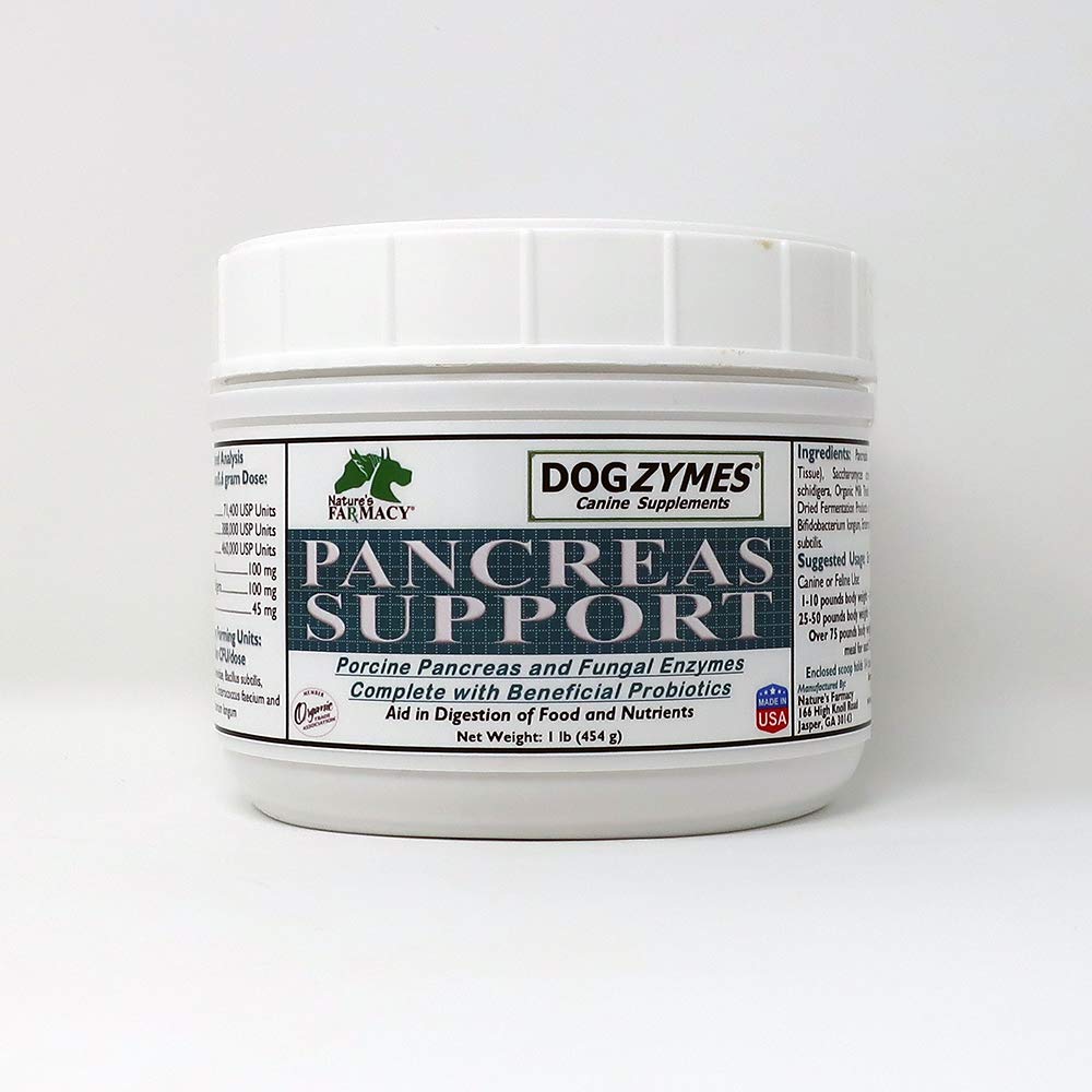 Dogzymes Pancreas Support Pancreatin 6X with 10.75 Billion CFU per Teaspoon - Probiotics, Enzymes an