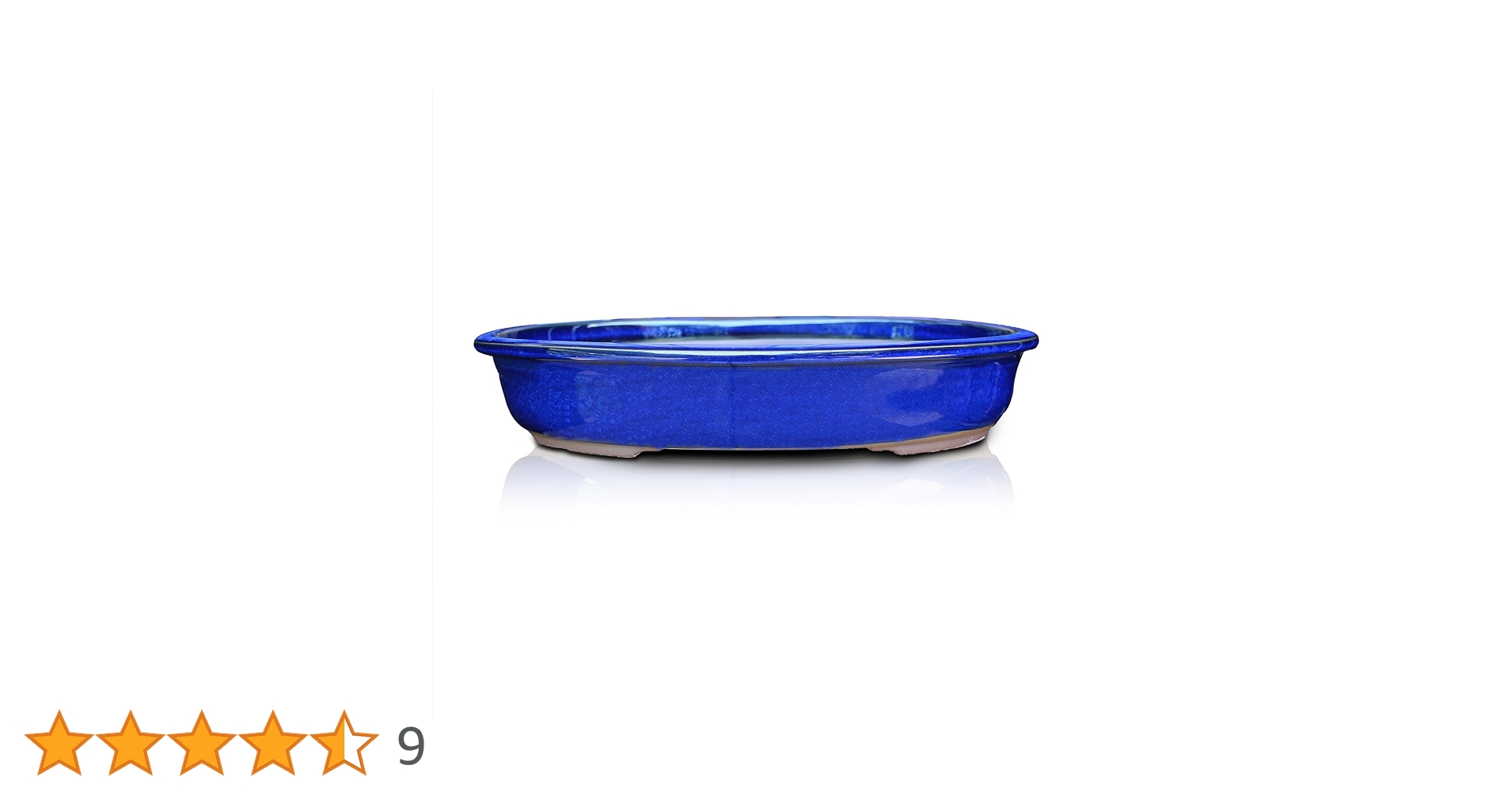 Amazon.co.jp: うめきち盆栽用品店 盆栽鉢 9号 オカメ小判 青色 海鼠釉