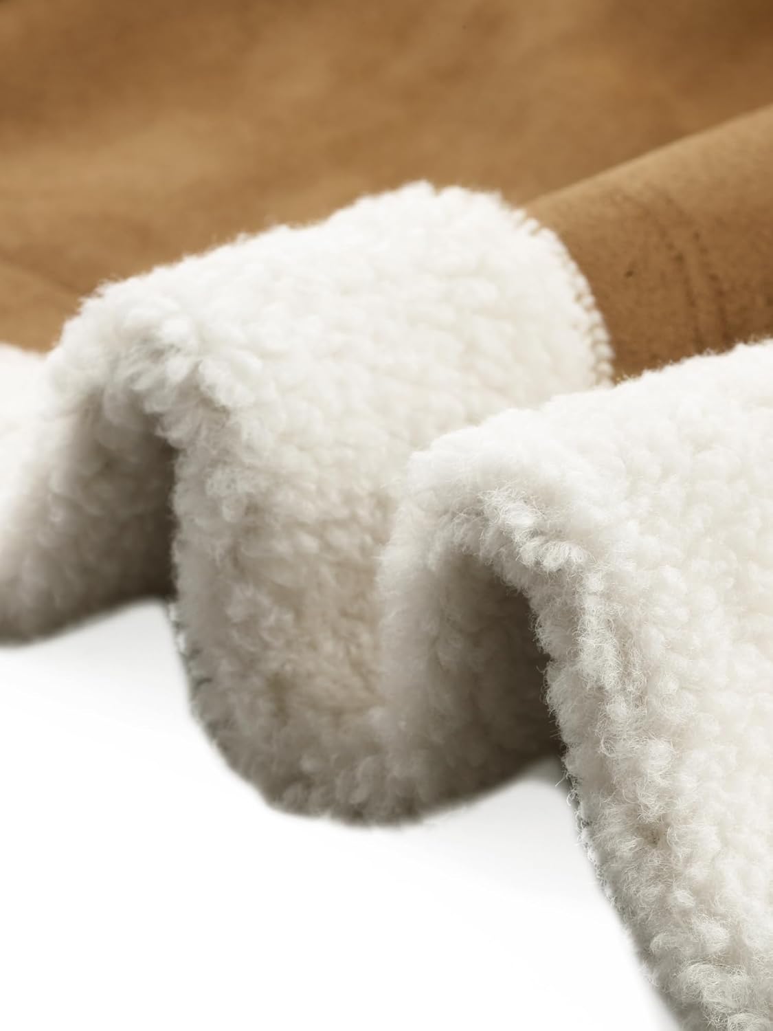 Allegra K Winter Faux Suede Jacket Coat for Women 2025 Faux Fur Shearing Lined Warm Thick Fleece Fuzzy Outerwear - Image 5