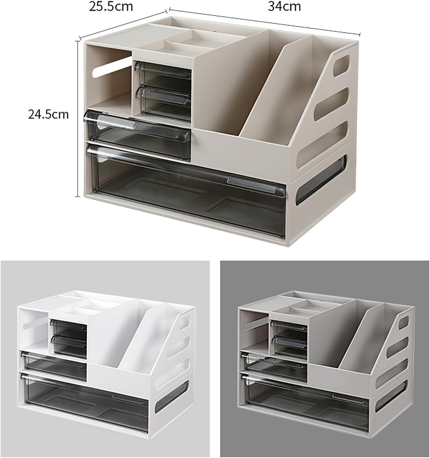 デスク上置棚収納ボックス大容量省スペースで事務用品デスク上置棚大容量引き出しプラスチックA4縦小物収納ケースケースボックスオフィス寝