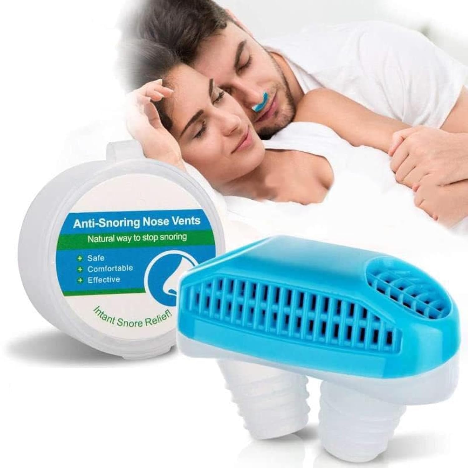 Anti-Snoring Device, Mini Air Purifier Sleeping Breath Aid Nose Clip Snore Stopper to Ease Breathing Snoring, Natural Comfortable Sleep Snoring Stop Snoring Noise Silent Night Sleep for Women Men