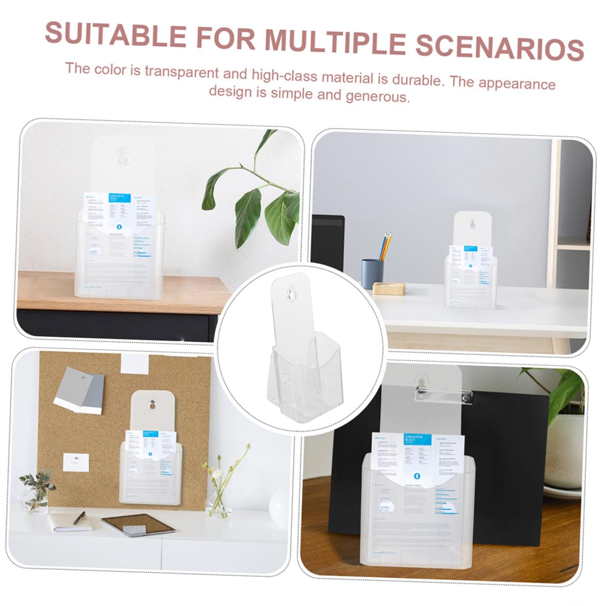 Mipcase 6 Piezas Soportes para Folletos de Acrílico Transparente Portafolletos de Acrílico para Exhibición Tienda Expositores
