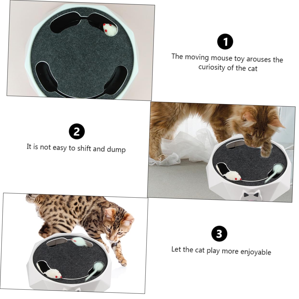 Jouet Interactif pour Chat Souris Électrique à Traces, Abs, Blanc