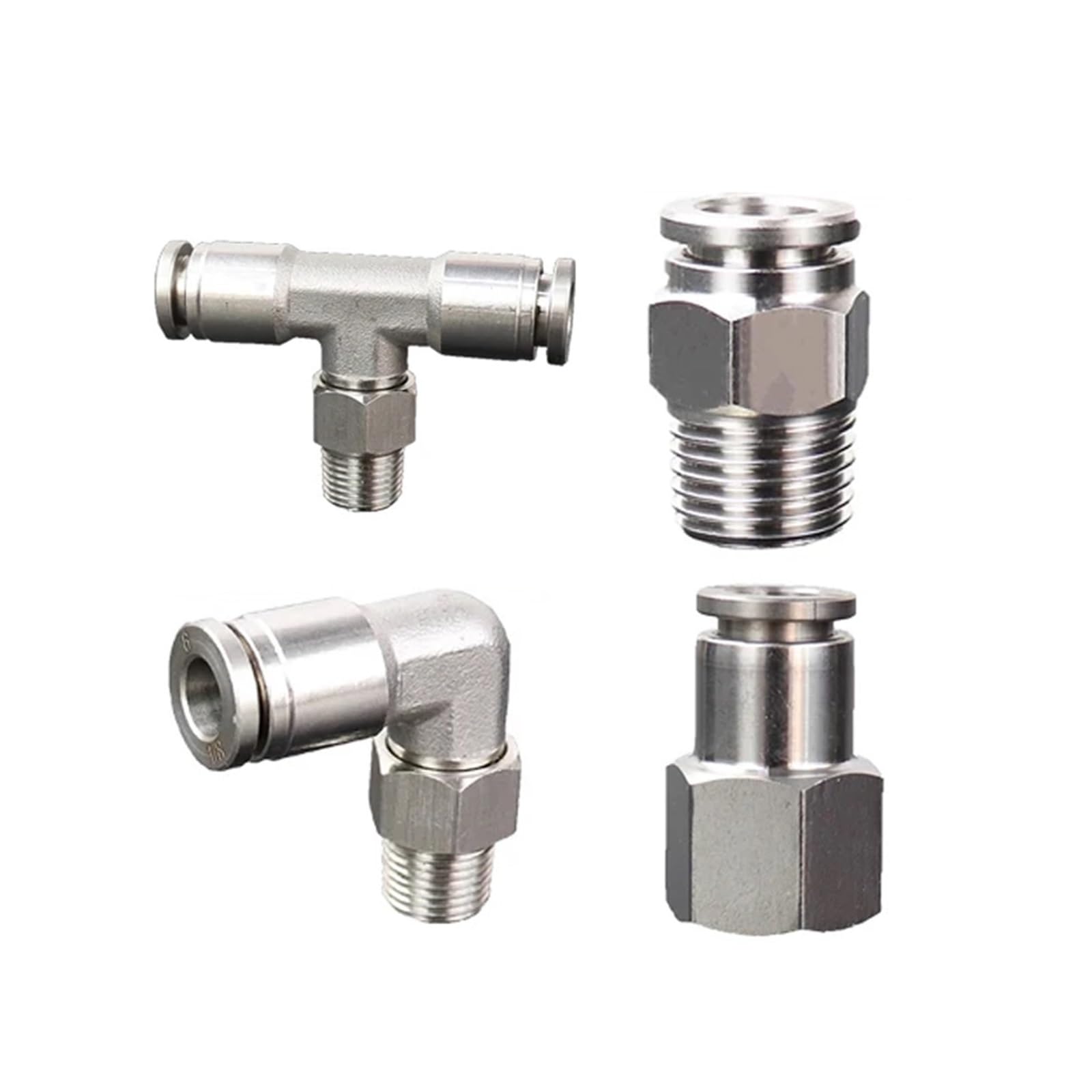 Wenwendianzi 12-03 (12Mm-3L8) 304 Stainless Steel Pneumatic Hose Fitting Pc Pcf Pl Plf Pb Air Tube 1/8 1/4 3/8 1/2 Bsp(,Pcf)