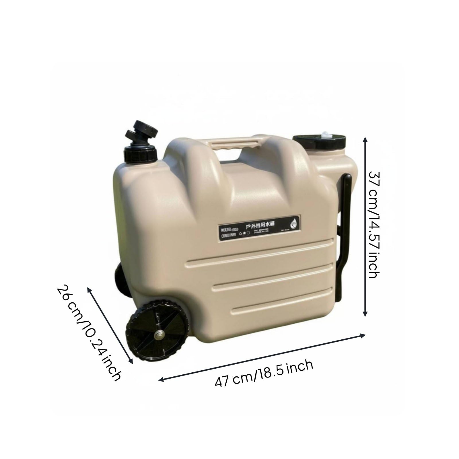 Sharplace Bidon d'eau avec Robinet, Réservoir d'eau Potable, Jerrican | Alimentaire Camping, Réservoir Industriel Roue Bidon Eau avec Poignée, pour Transport Hydratation Camping Urgence, Kaki