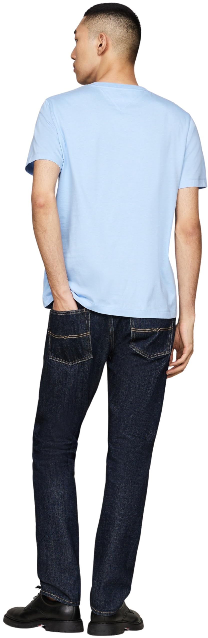 Tommy Hilfiger Herren T-Shirt Kurzarm Essential mit Brusttasche, Blau (Vessel Blue), M – Ansicht 2