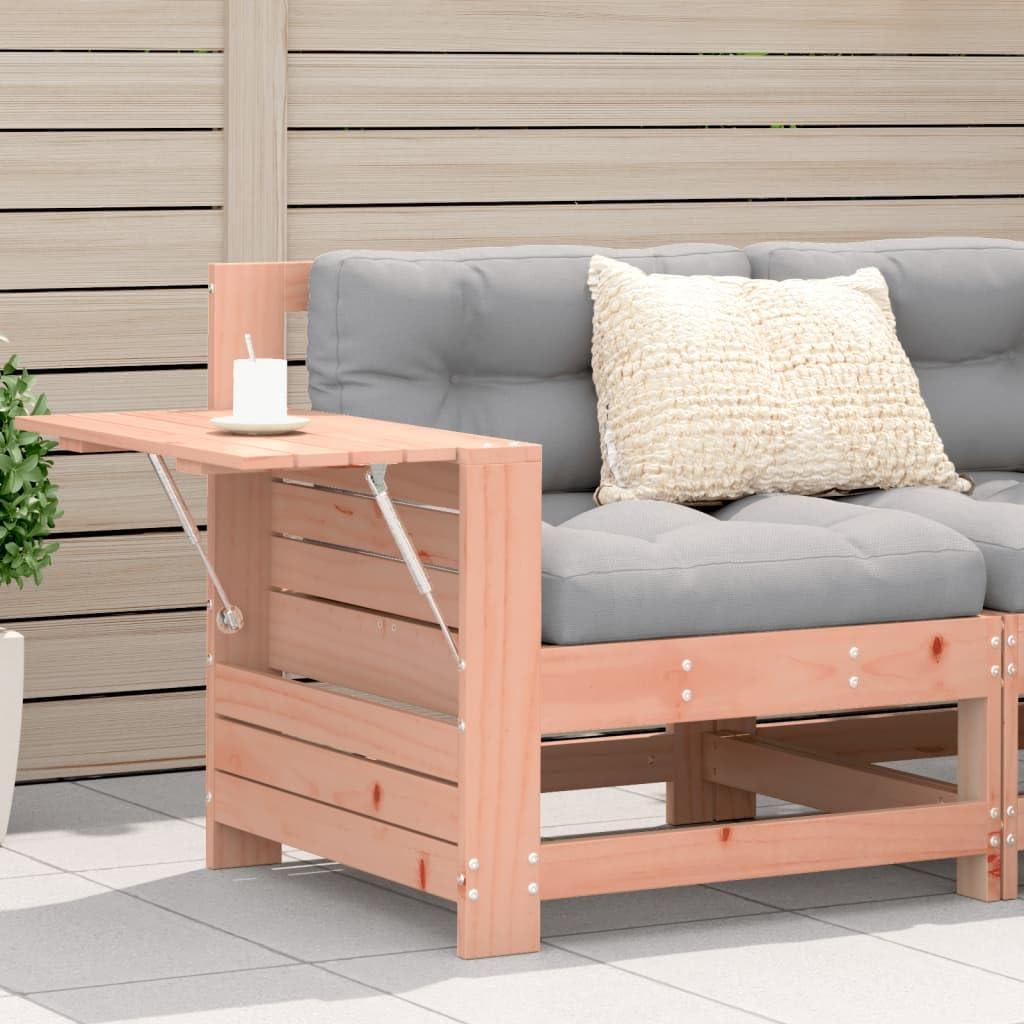 SXZenSpace Garden Armrest Sofa with Cushion Solid Douglas 69 x 62 70.5 cm Folding Side Table Modular Outdoor Seating for Patio Balcony Terrace