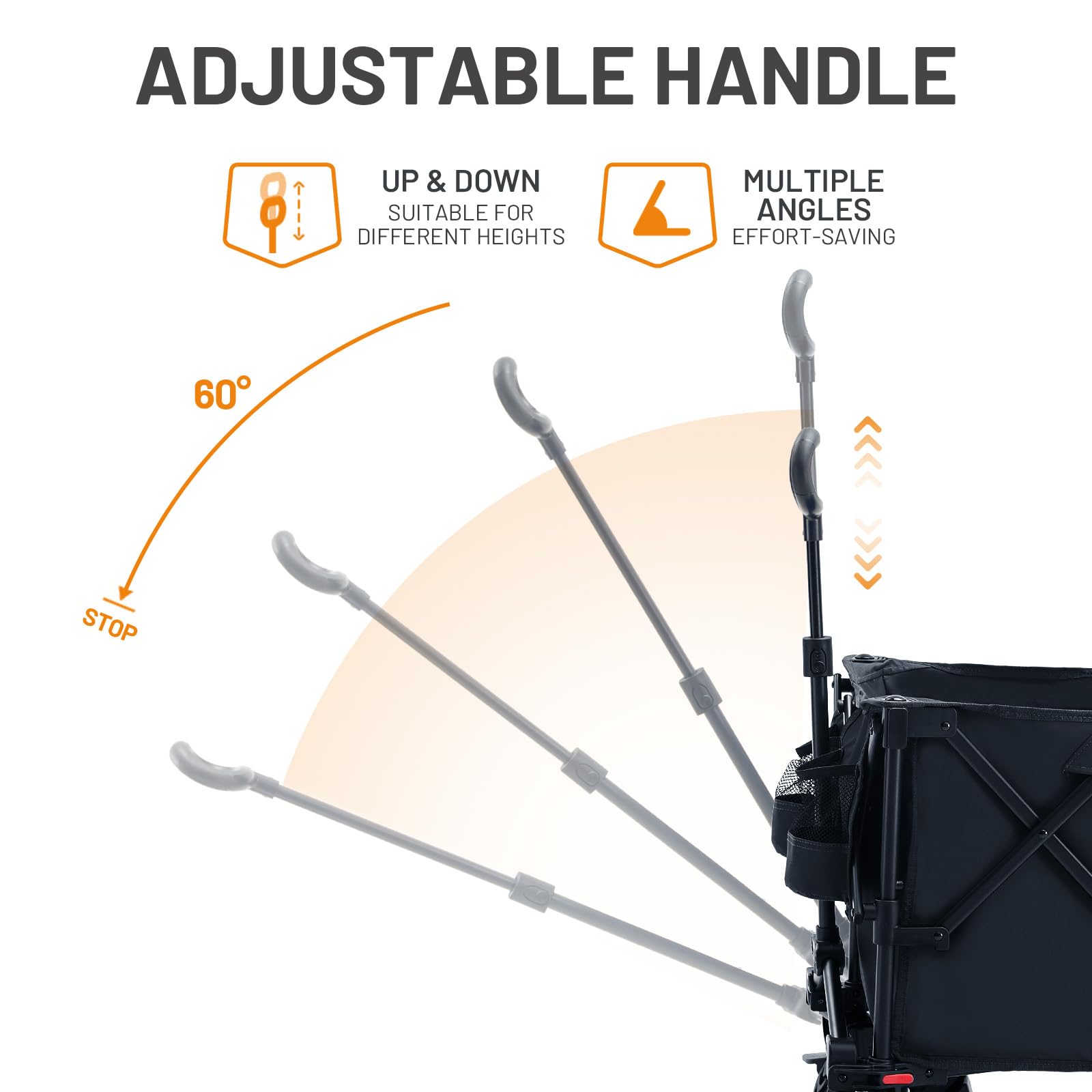 TIMBER RIDGE Carro plegable XXL de 250 L, neumáticos anchos con frenos, 150 kg, con soporte para bebidas, para camping, compras, jardín
