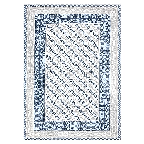 Image of BLOCKS OF INDIA 200Tc Diwan Set Cotton 8 Piece | Deewan Printed Bedsheet Sets For Living Room Hall (Set Of 8 Piece, 1-Bed Sheet | 2-Bolster Cover | 5-Cushion Cover (Color 19), Multicolor
