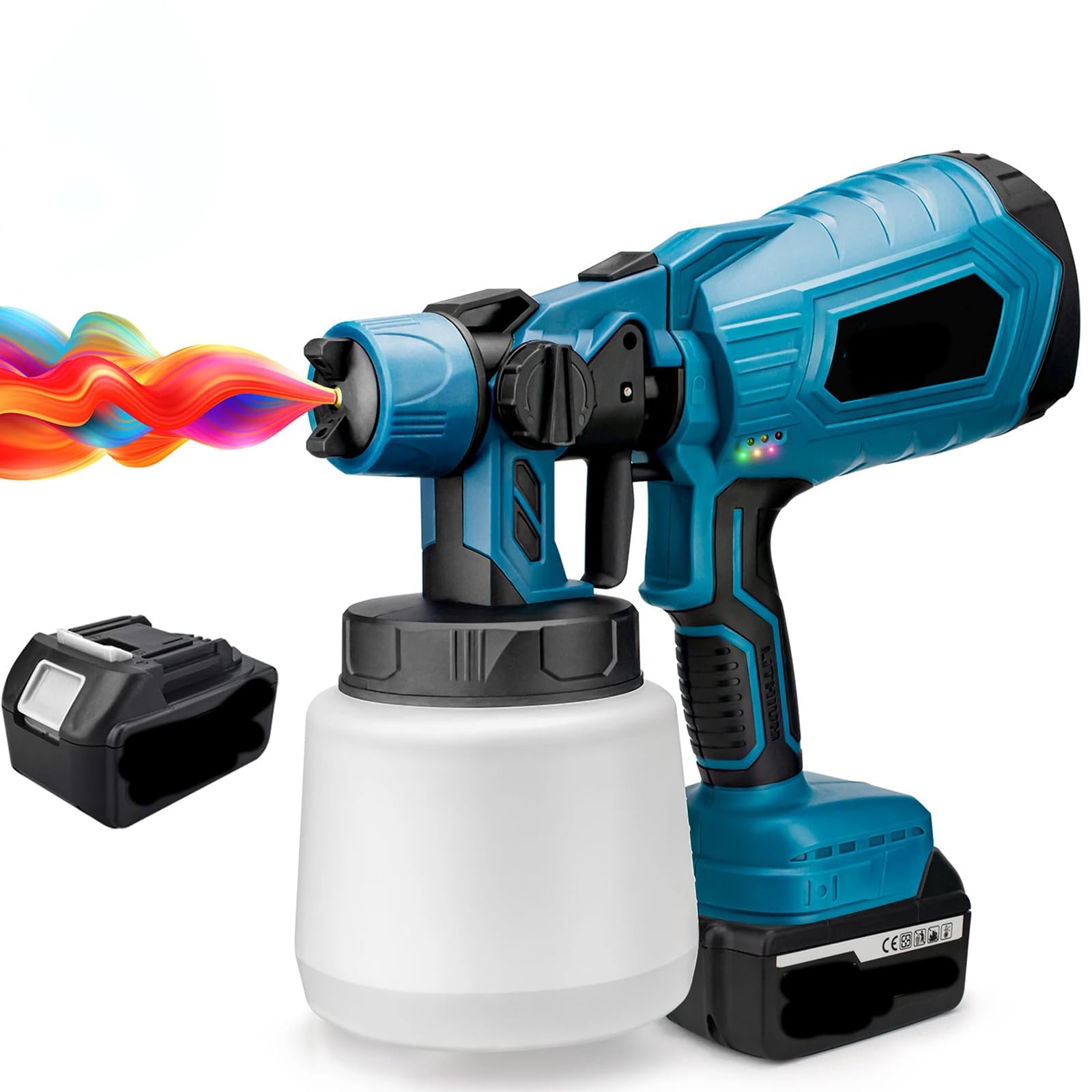 Peinture de clôture électrique HVLP et pistolet pulvérisateur sans fil 1000 ml