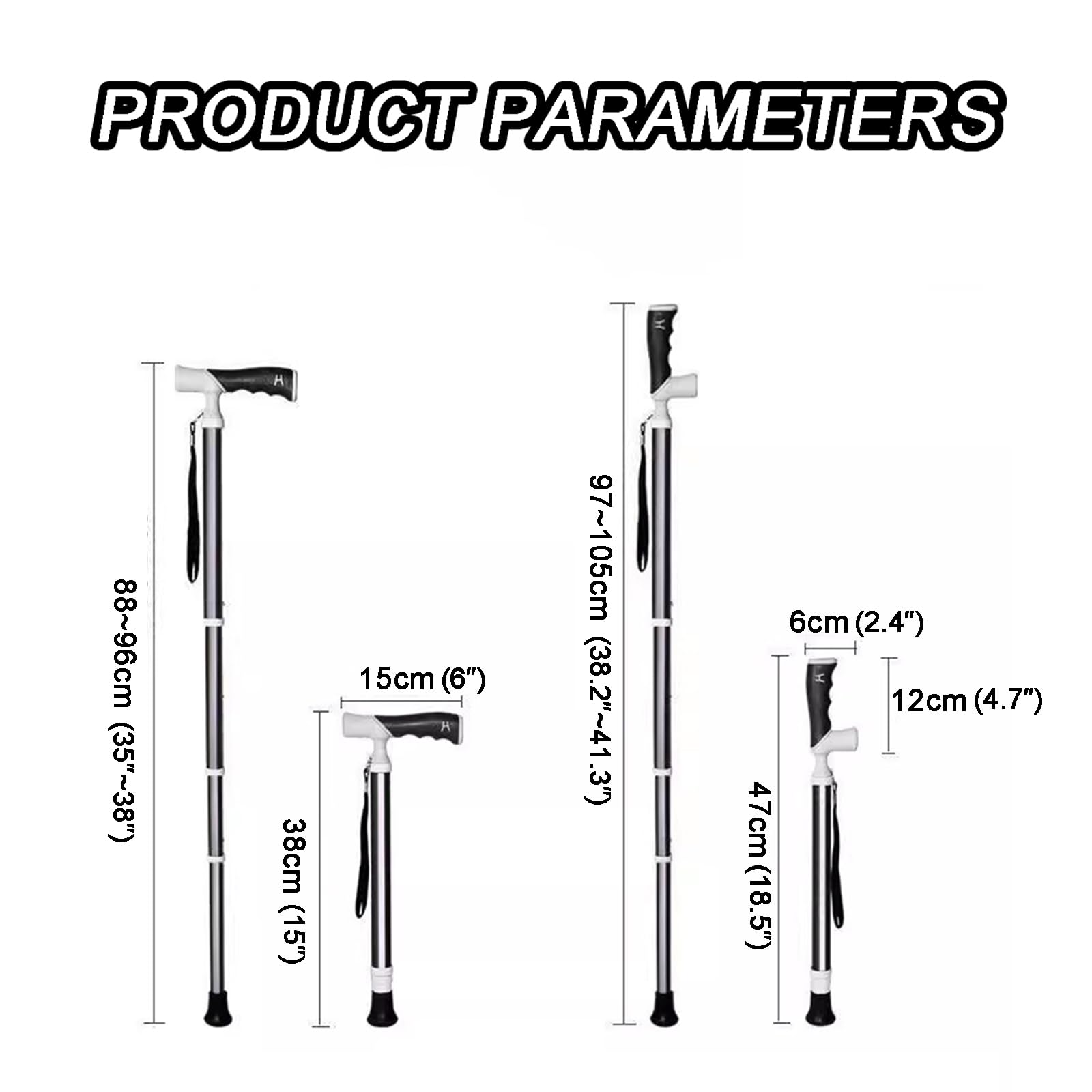 Bastoncini da trekking Bastone da passeggio in titanio-telescopico a 4 sezioni 3 altezze regolabili canna portatile ultra luce adatto per lo zaino in spalla(1PC)