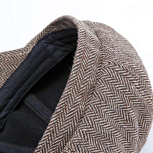 Ziyoot Men's 1920s Accessories Gatsby Gangster Costume Set Tweed Newsboy Cap Brown - Thumbnail 3