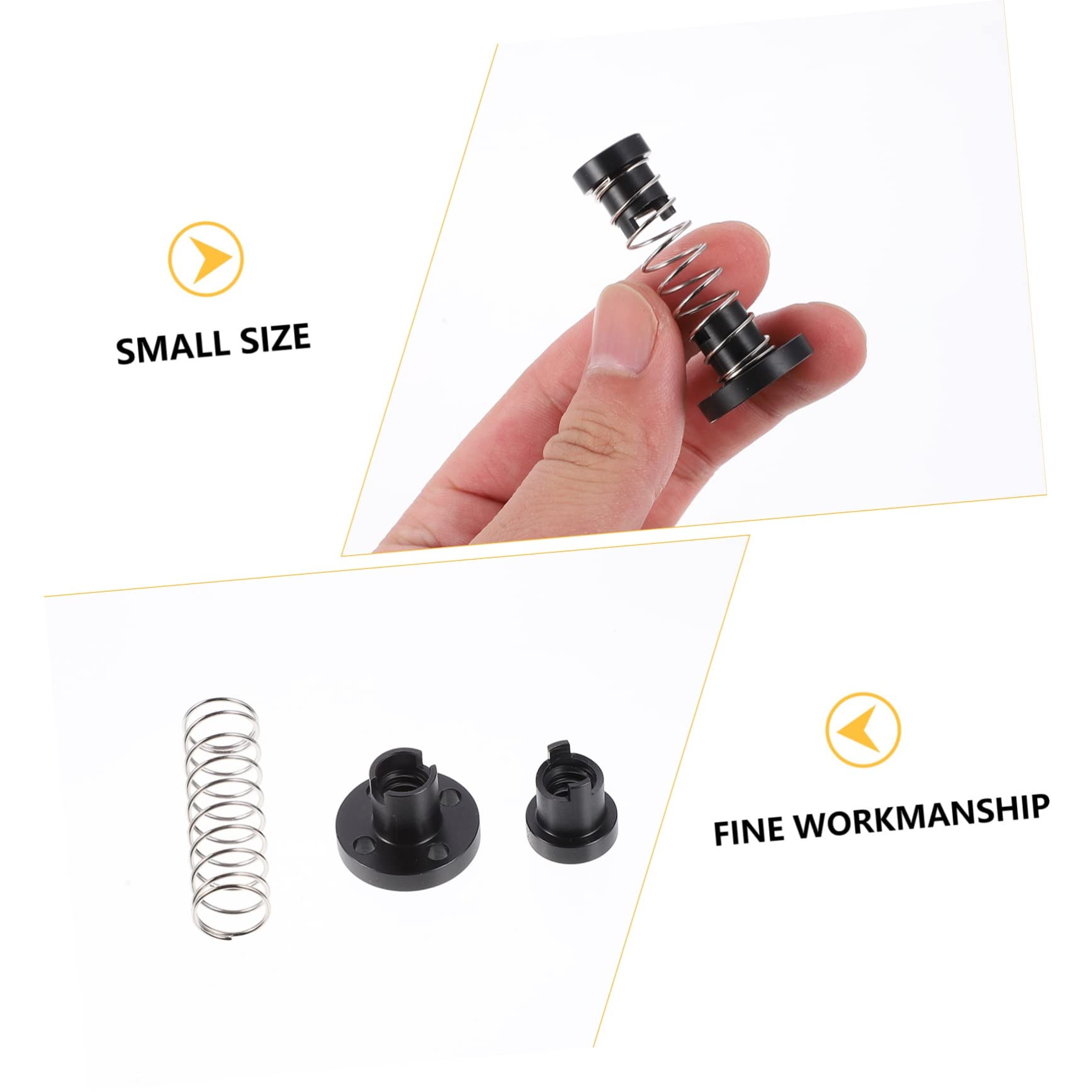 FUNOMOCYA 4 Pcs Nut Springs Go-Parts DIY CNC Parts Leadscrew Anti Backlash Spring Threaded Rod Anti Backlash Screw Pogo Lead Screw Backlash Sprung Anti Backlash 3D Black Pom