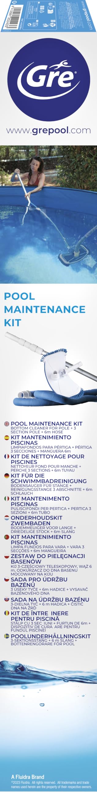 Gre AR2064 - Kit de nettoyage de piscine: Nettoyeur + Perche + Tuyau , 142 x 17 x 9.5 cm