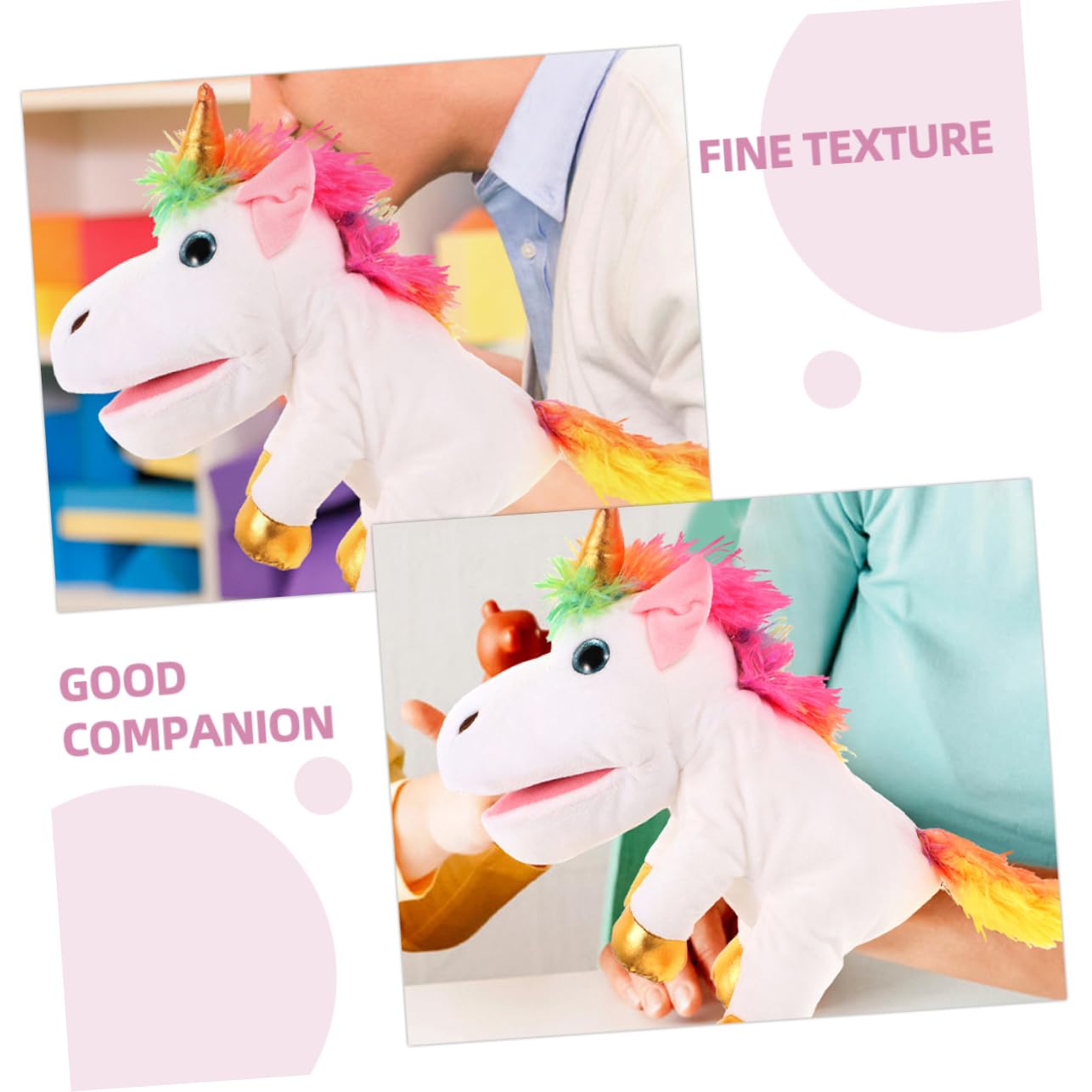 Alasum Marioneta de Mano de Unicornio de Peluche Juguete Interactivo para Contar Historias Adultos Mediano para Fiestas Infantiles y Educativos