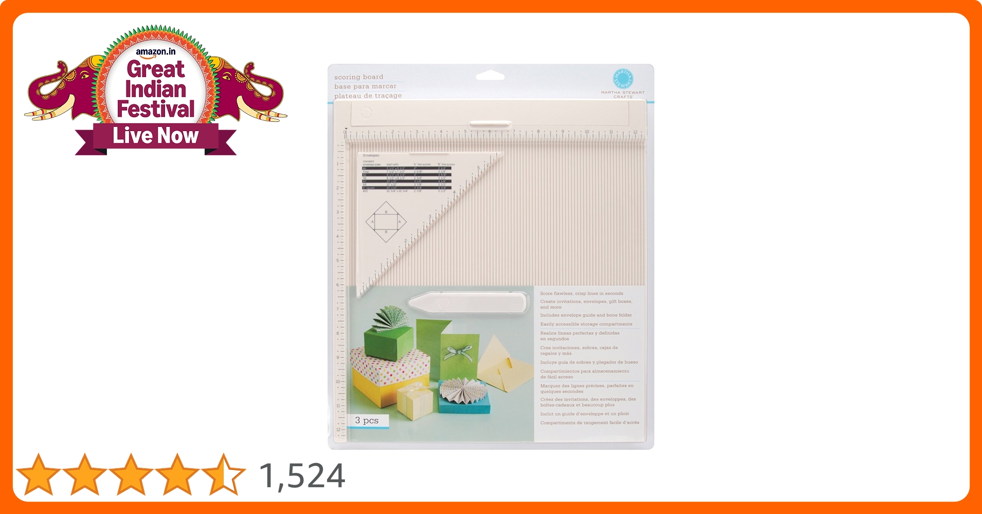 Martha Stewart Crafts Scoring Score Board and Envelope Tool