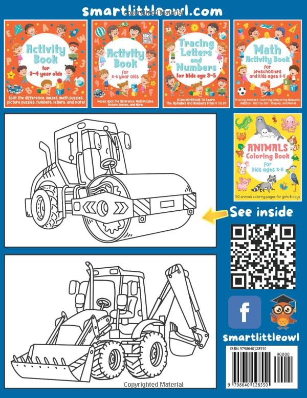 Construction Vehicles Coloring Book For Kids Ages 3-6: Cranes, Dumpers, Diggers, Trucks For Kids!: (Great Gift for Boys & Girls) image 3