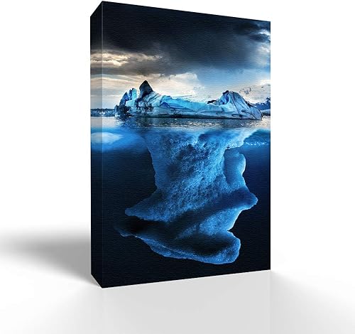 wall26 Lienzo decorativo para pared, diseño de la punta de un iceberg, decoración de pared para el hogar, para dormitorio, sala de estar, pinturas