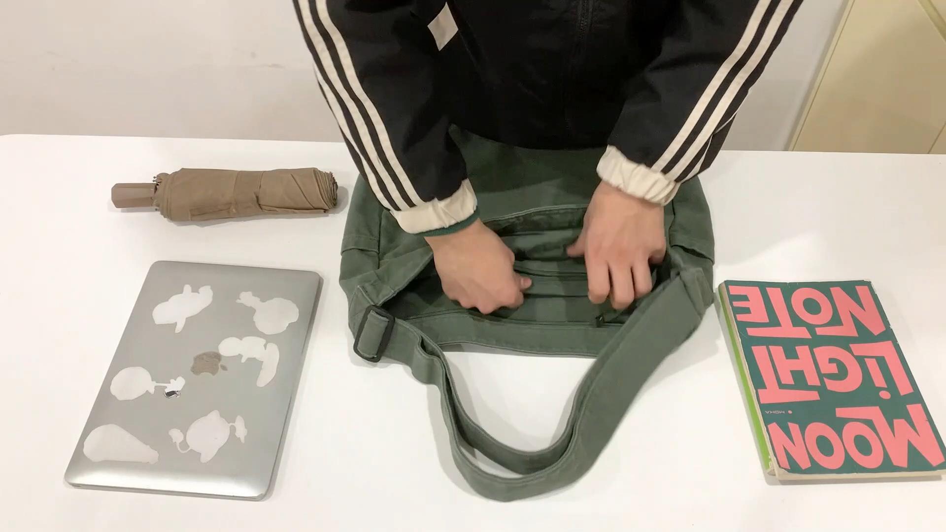 Bolso tote hobo de lona grande para mujer y hombre miniatura 7