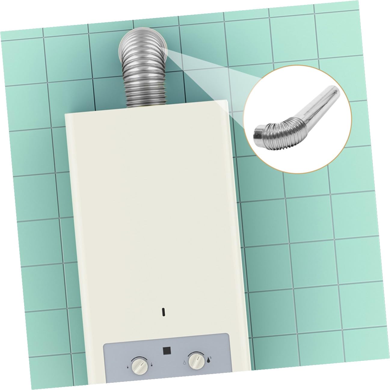 Tubo Canna Fumaria per Stufa, Set 1 Pezzo in Acciaio Inox | Argento, Installazione Semplice, per Stufa Domestico e Riscaldamento a Legna