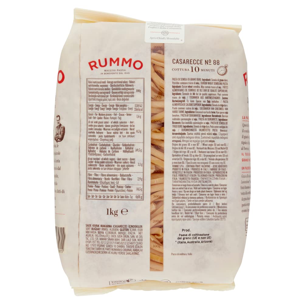Italian Gourmet Casarecce N.88 Lenta Lavorazione pâtes au bronze 8 x 1kg