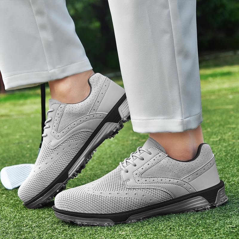 ULTIANT Men's Golf Shoes Fixed Nailless Sole Lightweight Breathable Spikeless Outdoor Footwear Size7.5-13 - Image 2