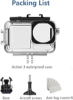 Vista 7 de Osmo Action 5 Pro/Action 4/Action 3 - Carcasa impermeable para buceo, 197 pies, con insertos antivaho para DJI Osmo Action 5 Pro/4/3, accesorios