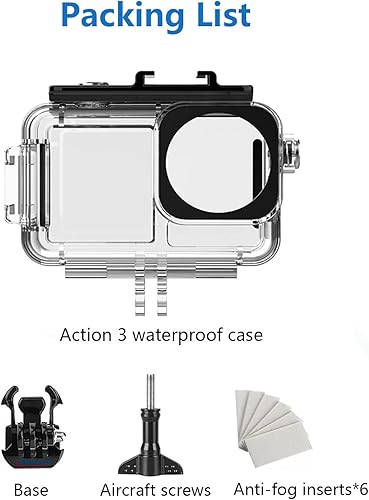 Miniatura 7 de Osmo Action 5 Pro/Action 4/Action 3 - Carcasa impermeable para buceo, 197 pies, con insertos antivaho para DJI Osmo Action 5 Pro/4/3, accesorios