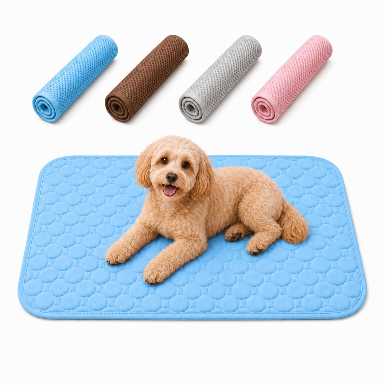 The Dog Hub Arctic Cooling Dog Mat Self Cooling Pet Pad With Ice Silk Fabric Washable Foldable Summer Mat For Dogs Cats Home Travel And Outdoor Rest (blue,XXL-150X100CM)