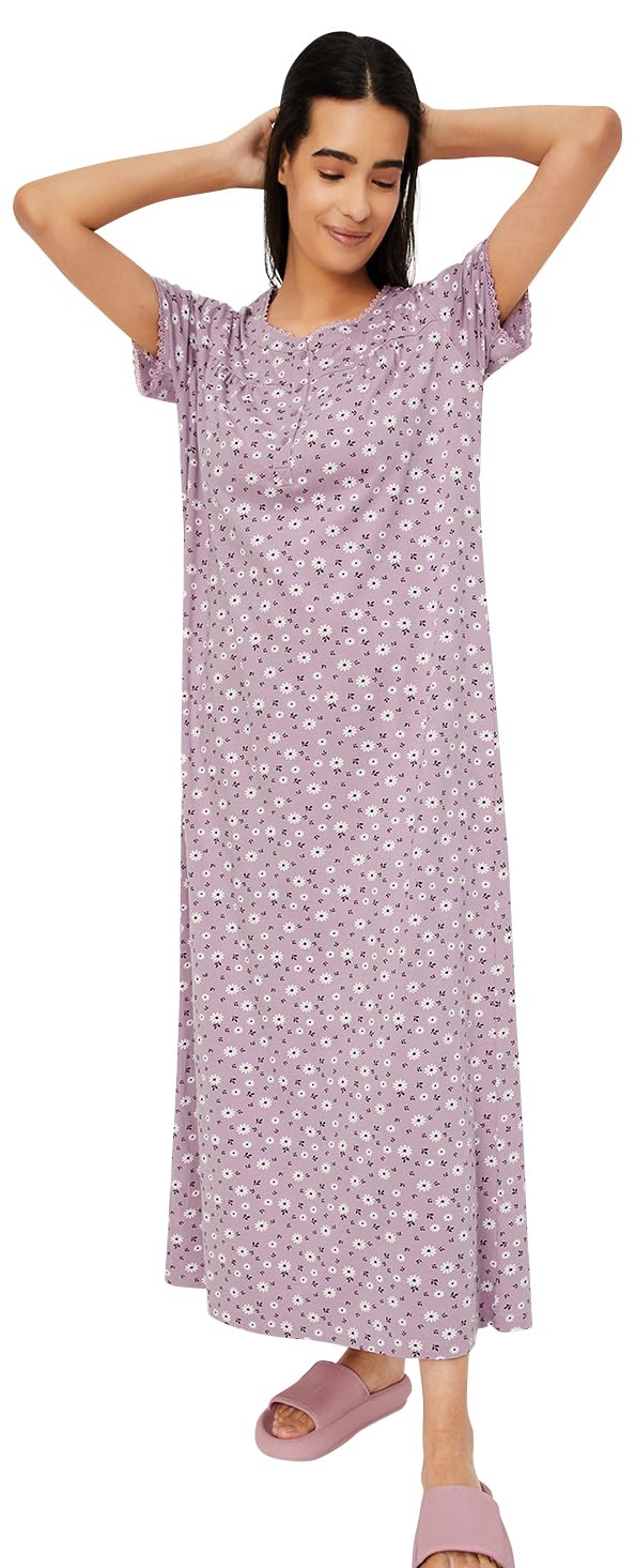 max Women's Cotton Casual Maxi Night Gown-picture-37