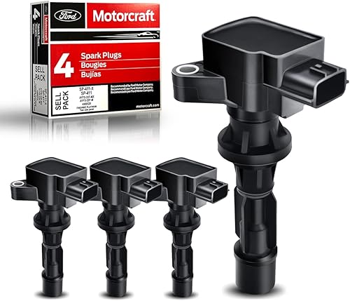 MAS Juego de 4 bobinas de encendido y 4 bujías Motorcraft Platinum SP411 compatibles con 3 6 2009-2013 CX-7 2012 Mx-5 Miata UF540 L3G218100A C1683