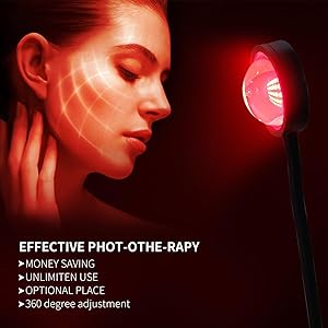WTINTELL Red Light Therapy for Face, 40 LEDs 660nm LED Red Light Therapy Light with Clip, Suitable for Home Skin Care and Relieving Chronic Pain.