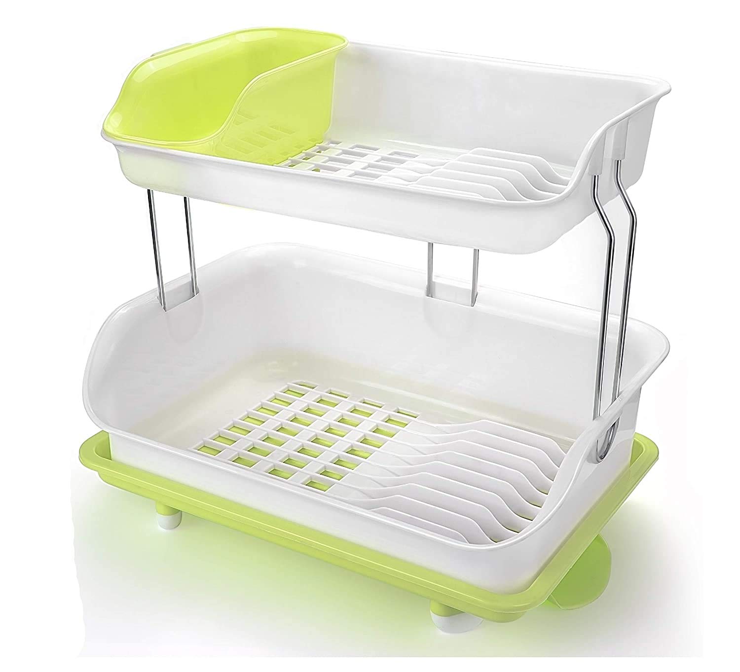 Eco Shopee SHOPPING SIMPLIFIED Kitchen Dish Drainer Rack 2 Layer Organizer Cutlery Drying Plastic Kitchen Utensil Holder Basket D 225