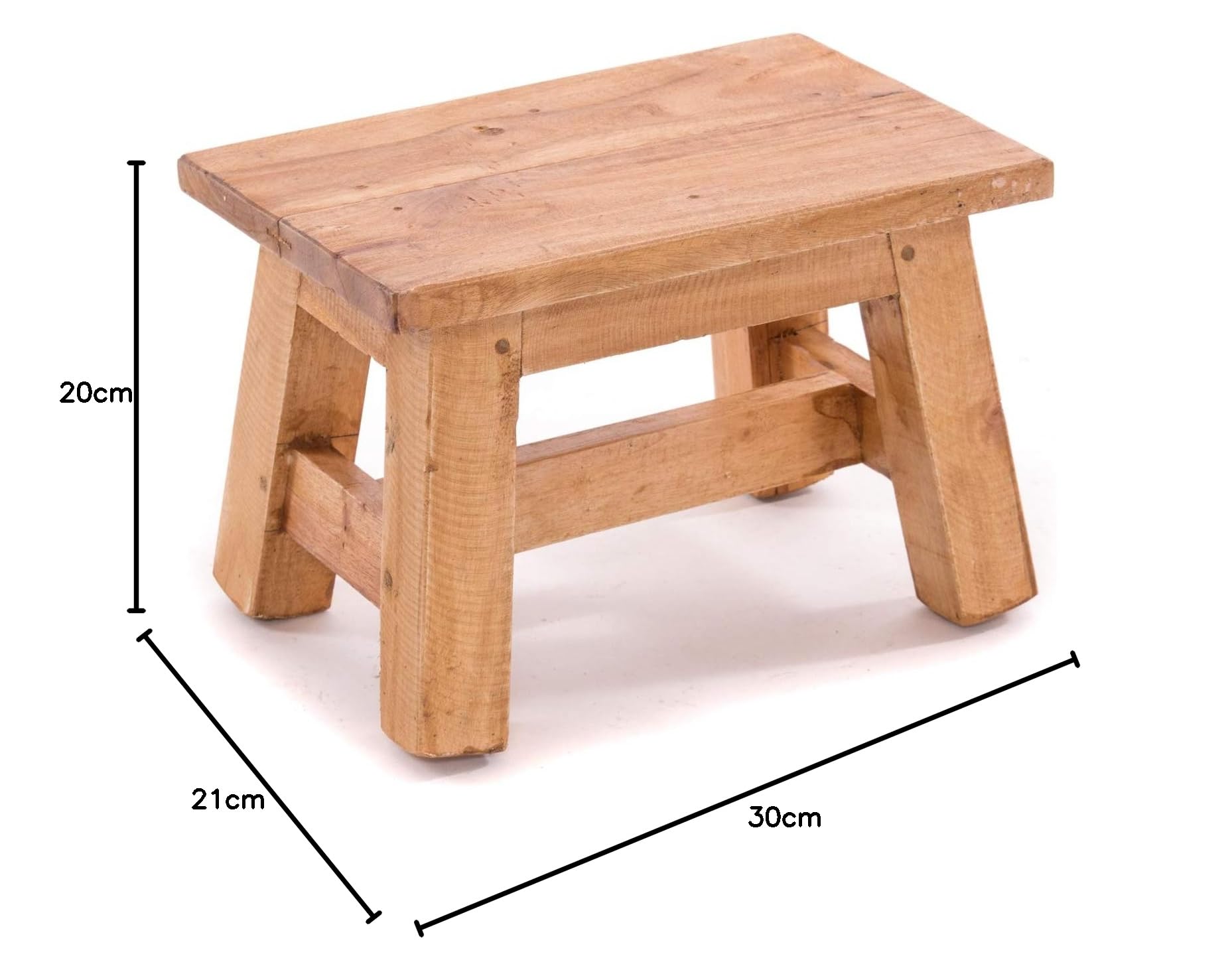 Rustieke VOETENBANK Monte | 21x30x20 cm (HxBxD), mahoniehouten gerecycled hout | houten krukje, bloemenkrukje, bijzetkrukje | kleur: 04 zwart-natuur Rustieke VOETENBANK Monte | 21x30x20 cm (HxBxD), mahoniehouten gerecycled hout | houten krukje, bloemenkrukje, bijzetkrukje | kleur: 04 zwart-natuur