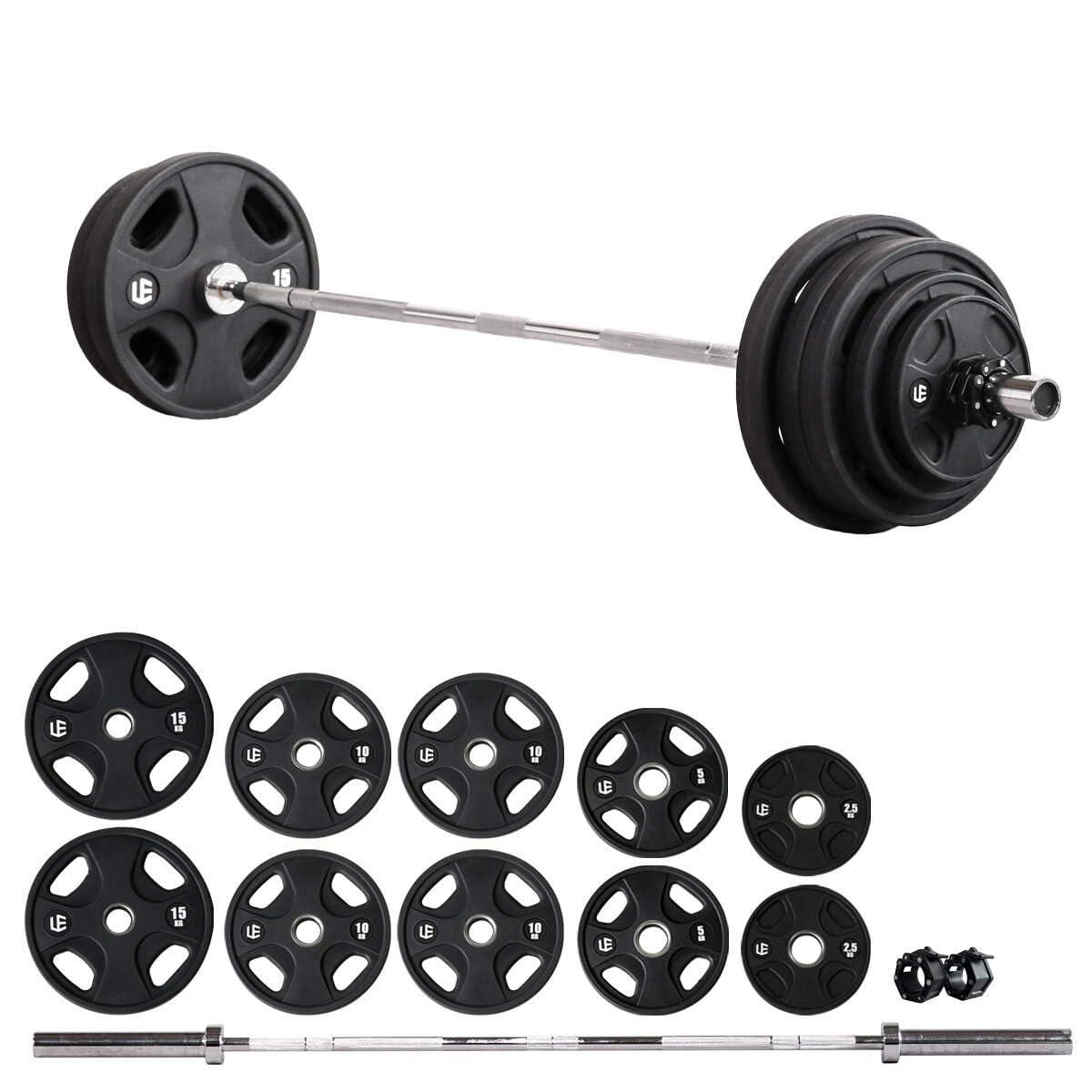 総重量80kg Φ50mm 3グリップラバープレート　計4枚SET 即納！80KGセット ラバー バーベル ダンベル オリンピック