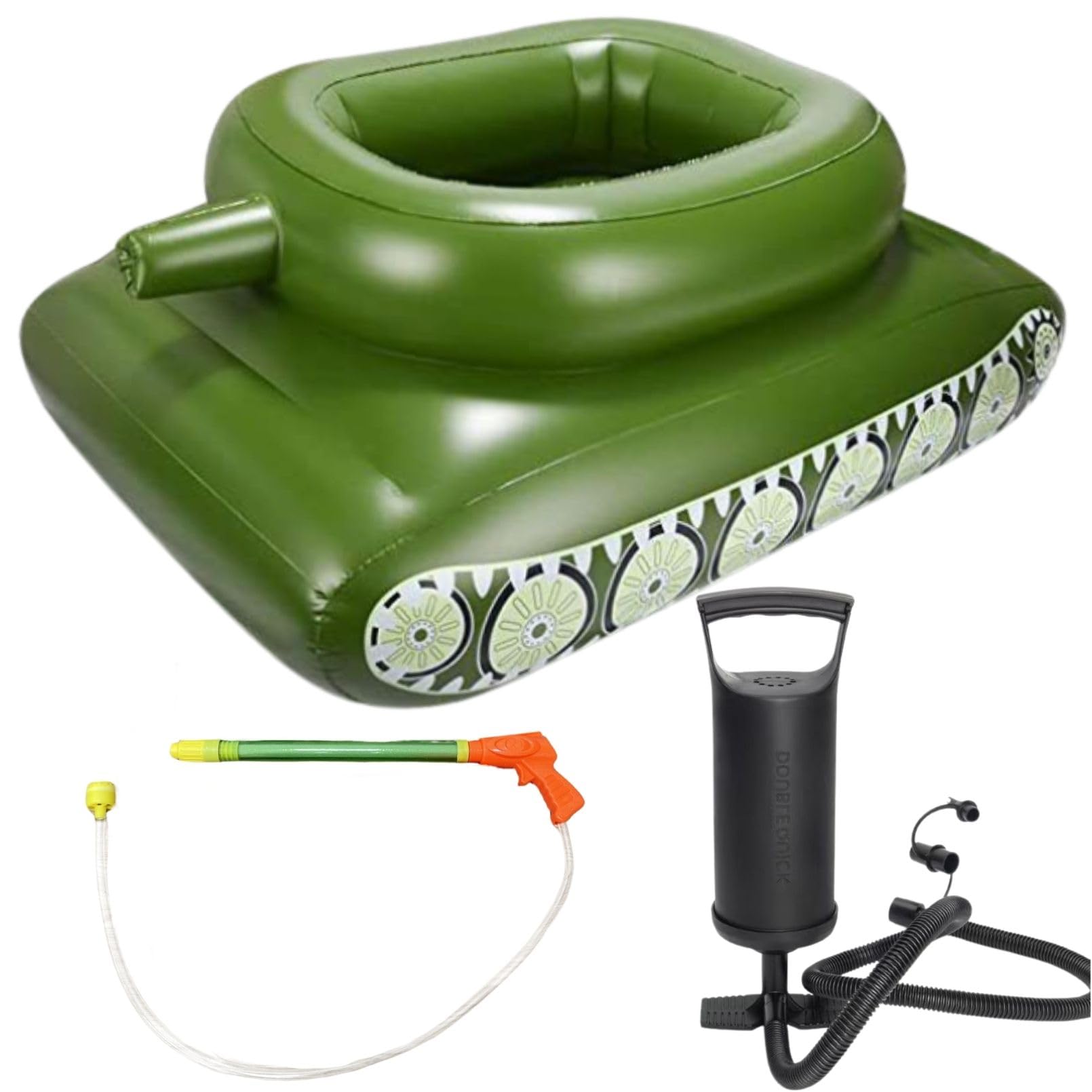 EU SOU Tank Float Ring with Water Gun Large PVC Pool Toy w/ Air Pump